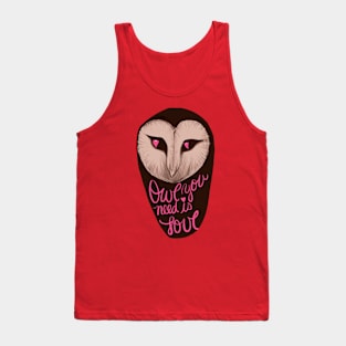 Owl You Need Is Love Heart Eyes Tank Top